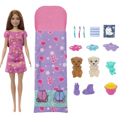 Barbie Puppy Pijama Party Sleepover με κουταβάκια (HXN01)