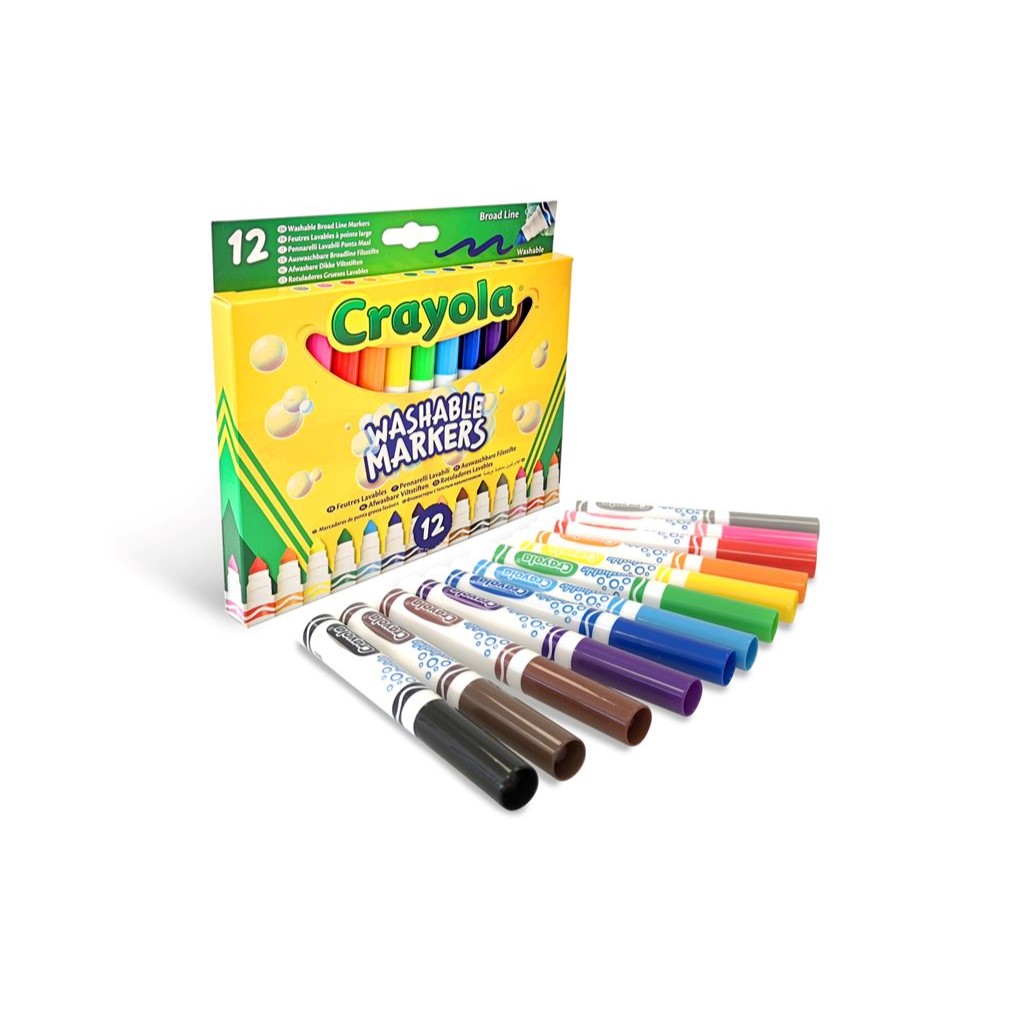 Crayola 12 Μαρκαδόροι Χονδροί Washable (58-8340)