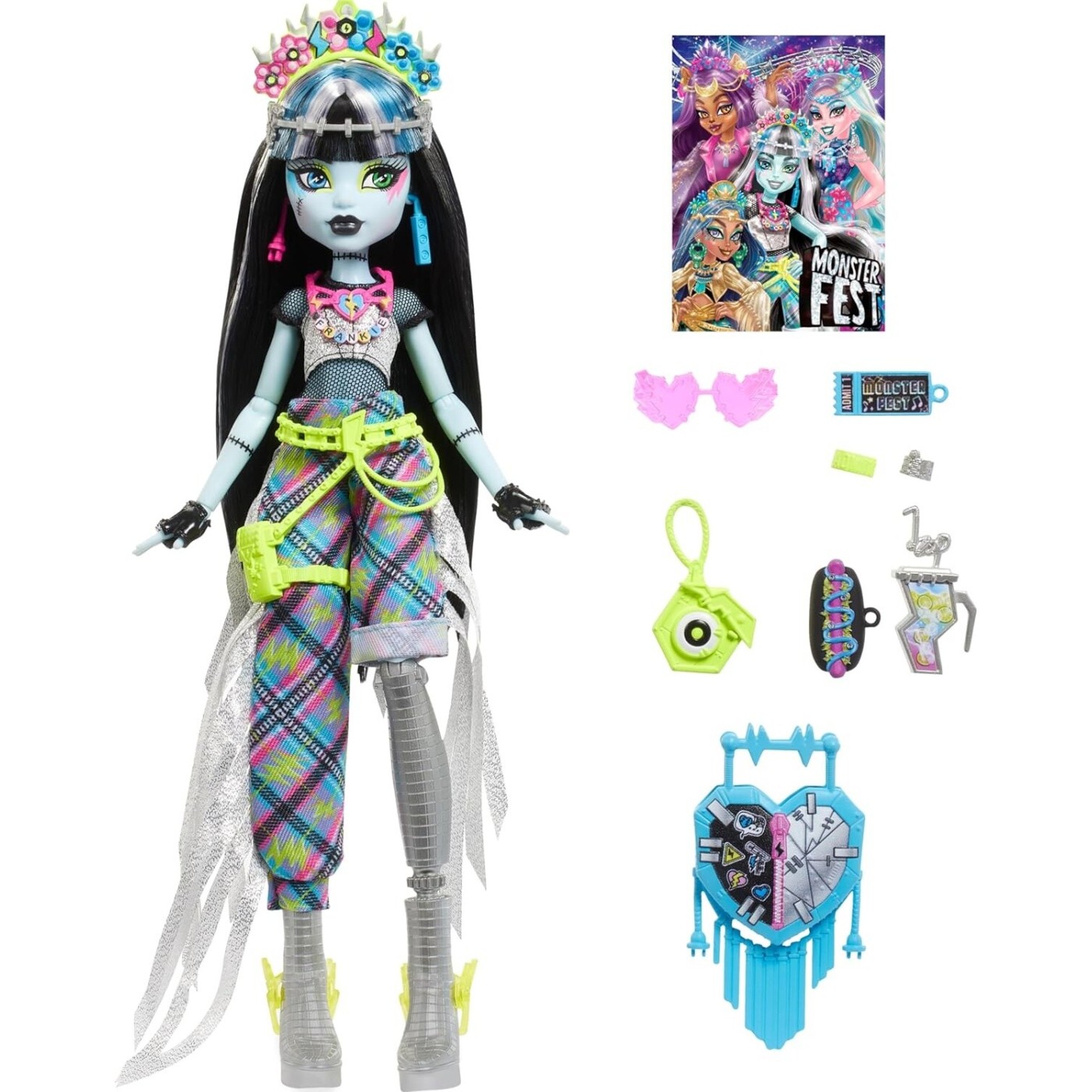 Mattel Monster High Frankie Stein Κούκλα Με Glam Monster Φεστιβάλ Στολή (HXH79)