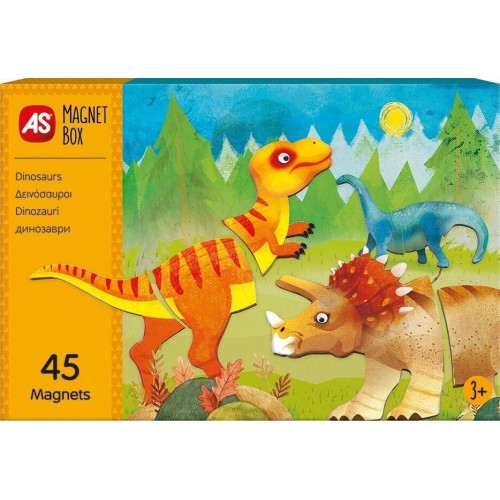 AS Company Magnet Box Δεινόσαυροι 45 Εκπαιδευτικοί Χάρτινοι Μαγνήτες Για 3+ Χρονών (1029-64066)