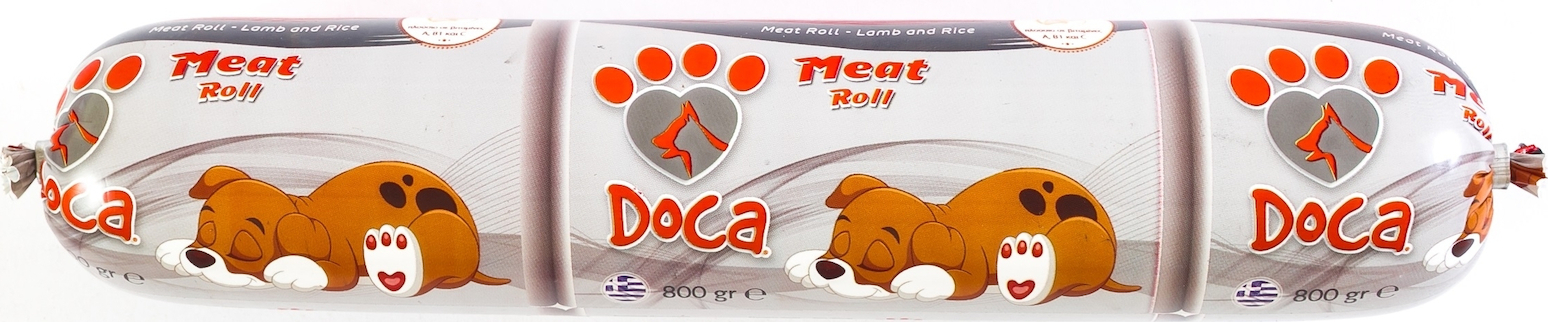 Doca Meat Roll Σαλάμι Για Σκύλους Αρνί Και Ρύζι 800gr
