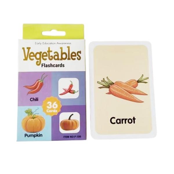 Εκπαιδευτικές Κάρτες Λαχανικά Στα Αγγλικά 36τμχ 12x8x1,5cm