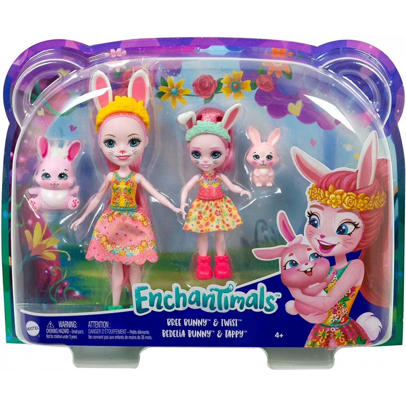 Enchantimals Κούκλα Και Αδερφάκι Bree Bunny & Twist, Bedelia Bunny & Tappy (HCF79/HCF84)