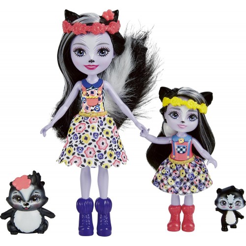 Enchantimals Κούκλα Και Αδερφάκι Sage Skunk, Caper Sabella Skunk & Stiper(HCF79/HCF82)