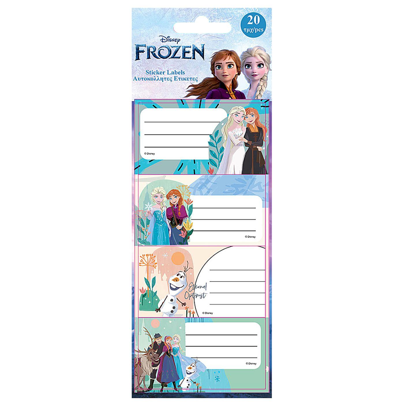 Ετικέτες Frozen 2 Σετ 5 Φύλλα 20 Ετικέτες