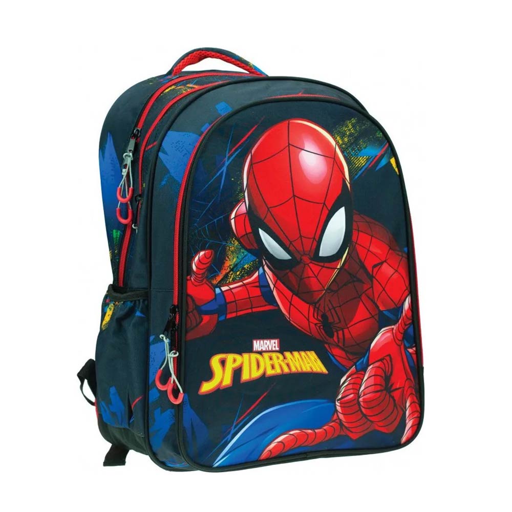 Gim Σχολική Τσάντα Πλάτης Δημοτικού Spiderman Blue Net (337-04031)