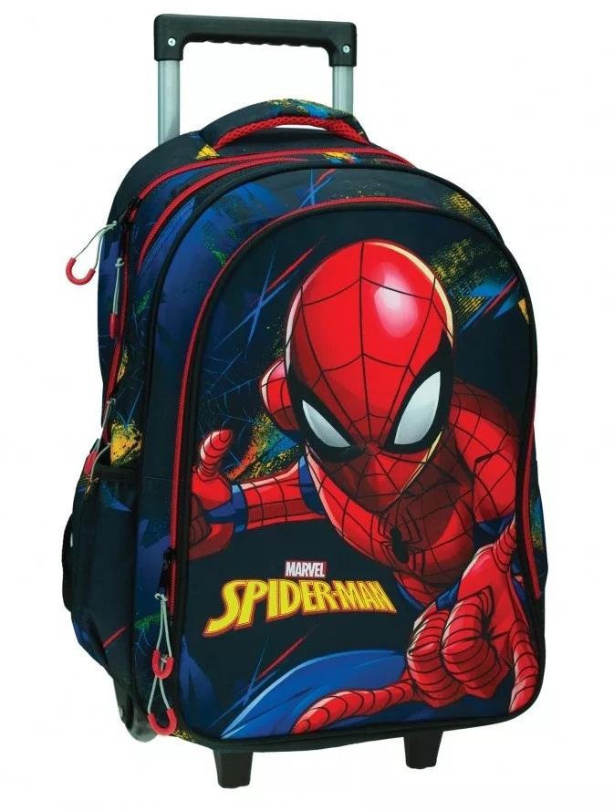Gim Σχολική Τσάντα Τρόλεϊ Δημοτικού Spiderman Blue Net (337-04074)