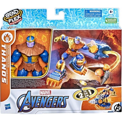 Hasbro Avengers Marvel Bend And Flex Φιγούρα Δράσης 15 εκ. - Thanos Fire Mission (F5866/F5869)