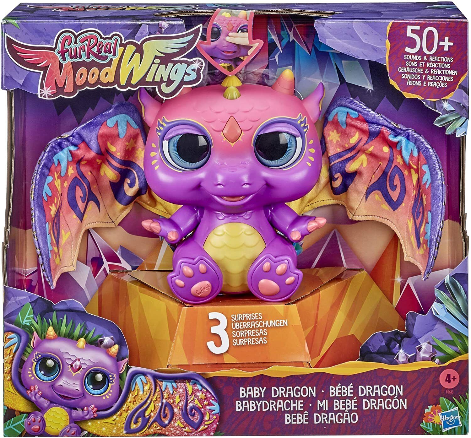 Hasbro Furreal Moodwings Baby Dragon Interactive Pet Toy, 50+ Sounds And Reactions (F0633)