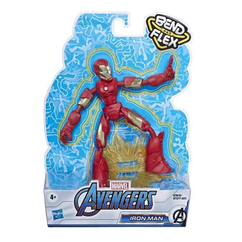 Hasbro Marvel Avengers Bend & Flex Φιγούρα Δράσης 15εκ. - Iron Man (E7377/E7870)