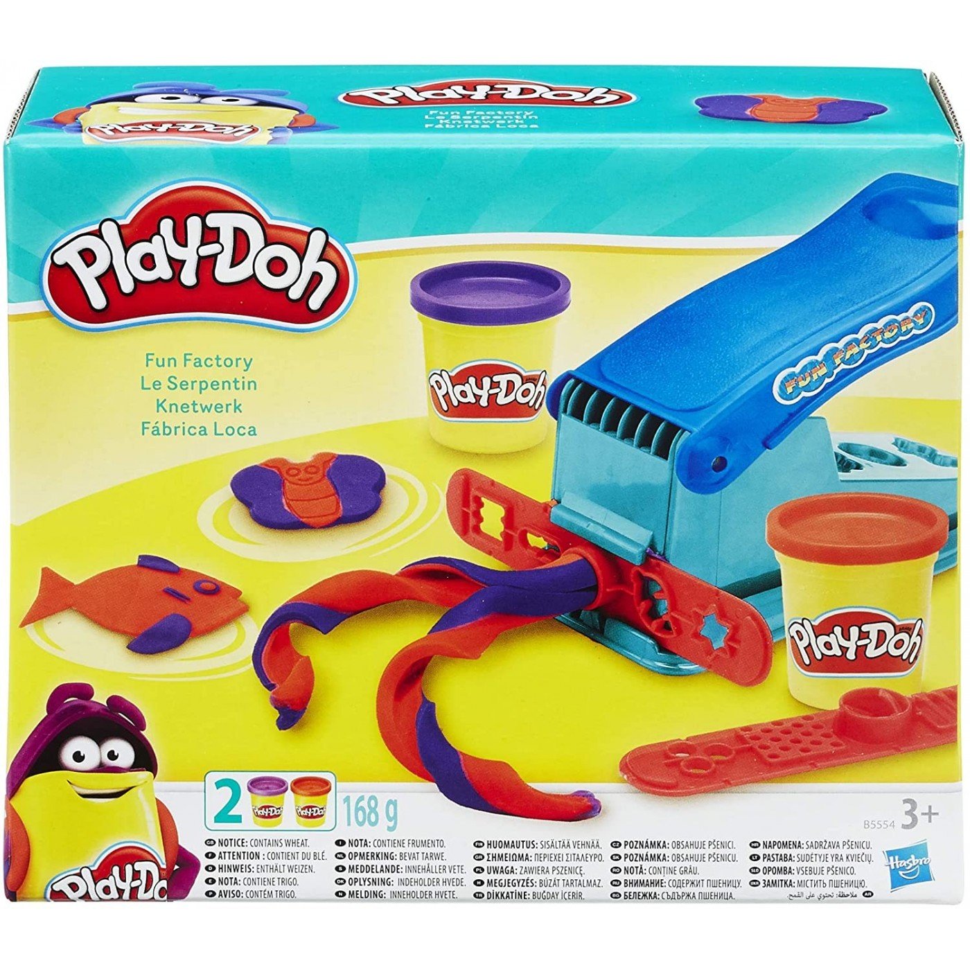 Hasbro Play-Doh Basic Fun Factory Πλαστελίνη Πρέσσα Με 2 Βαζάκια (B5554)