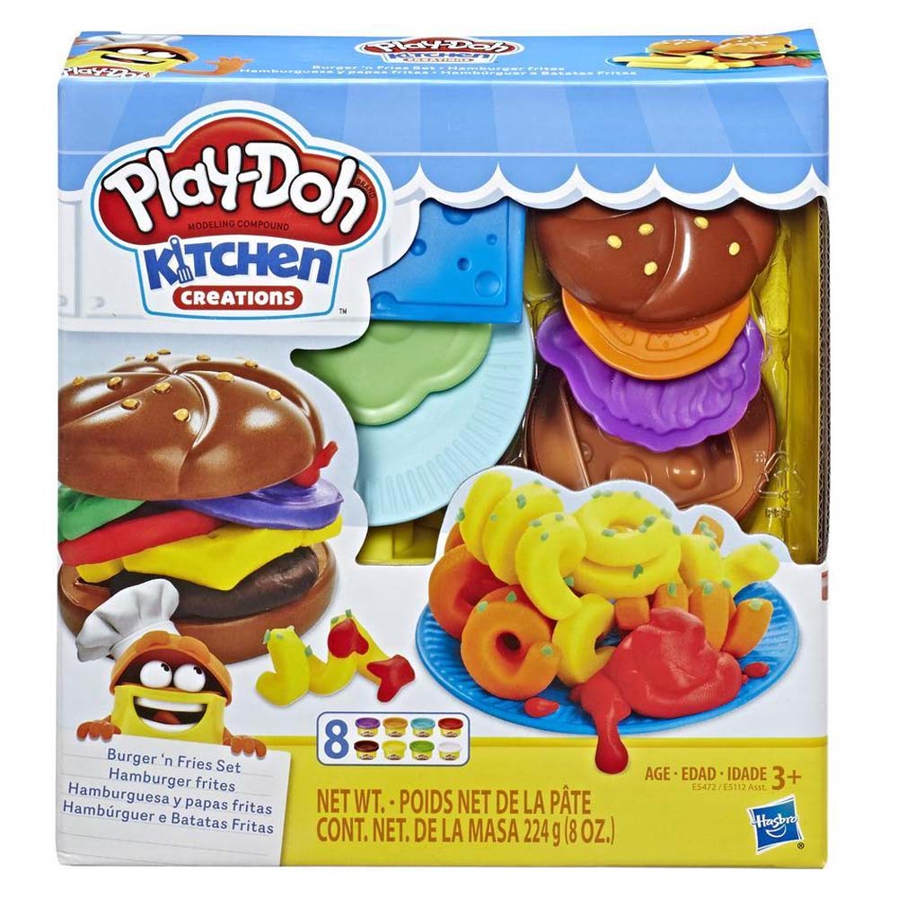 Hasbro Play-Doh Kitchen Creations Silly Snacks Burgers n Fries Set (E5112/E5472)