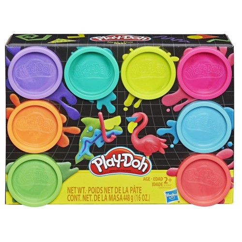 Hasbro Play-Doh Neon Μη Τοξικά Πλαστοζυμαράκια 8 Χρώματα (E5044 / E5063)