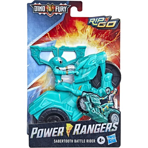 Hasbro Power Rangers Dino Fury Rip N Go: Sabertooth Battle Rider & Green Ranger 15εκ. (F3938/F4214)