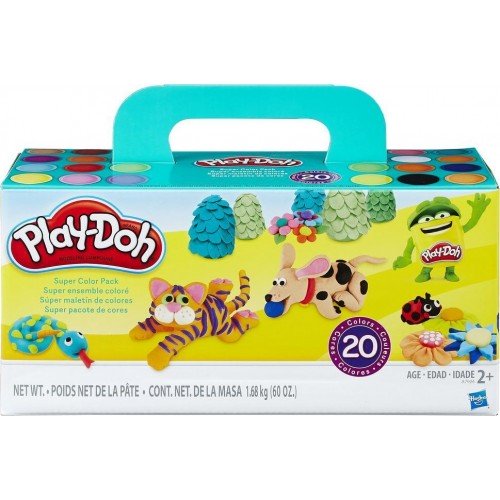 Hasbro Βαζάκια Πλαστελίνης Play-Doh Super Color (Συσκευασία 20 Τεμαχίων)