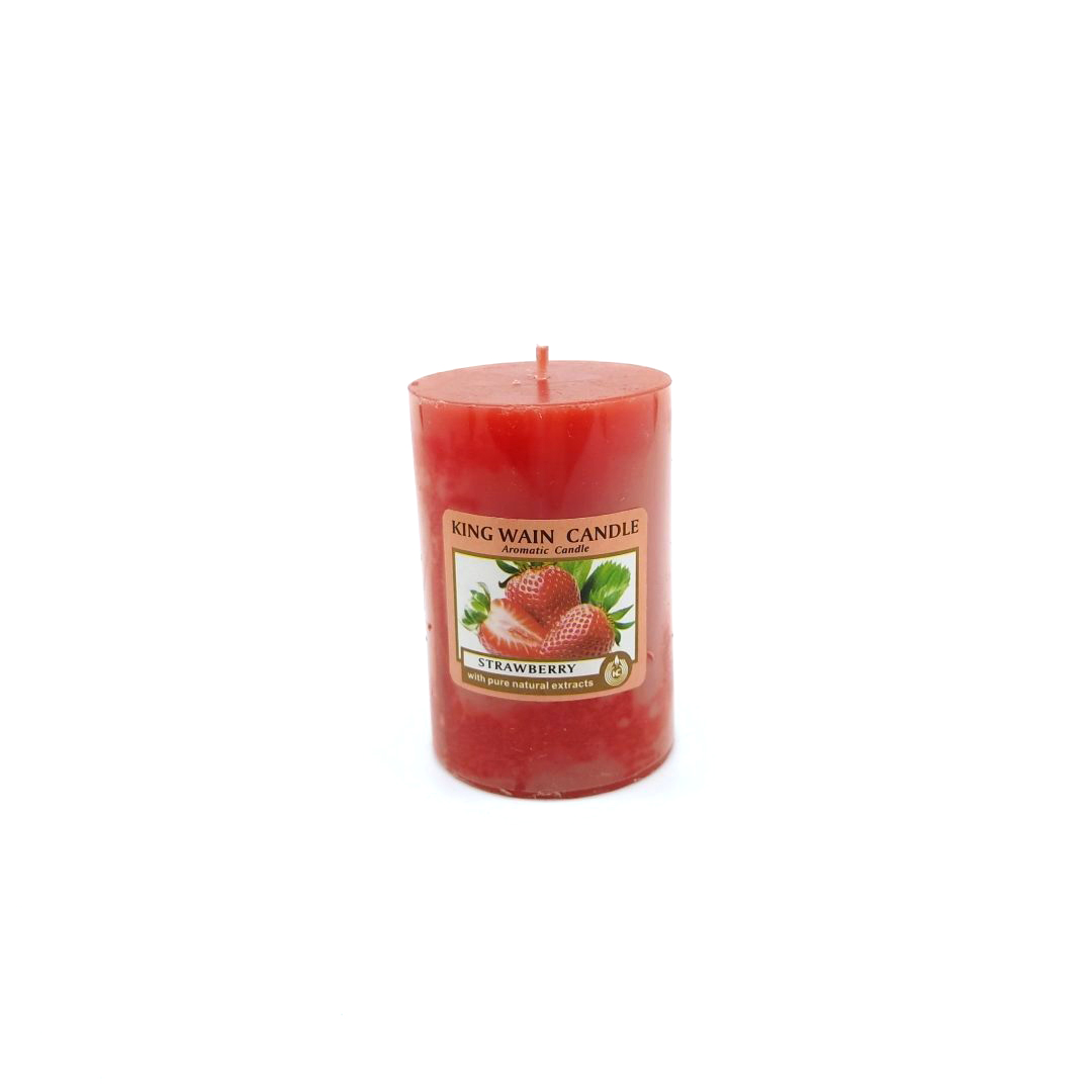 Κερί Κολώνα Aρωματικό Φράουλα 5x8cm