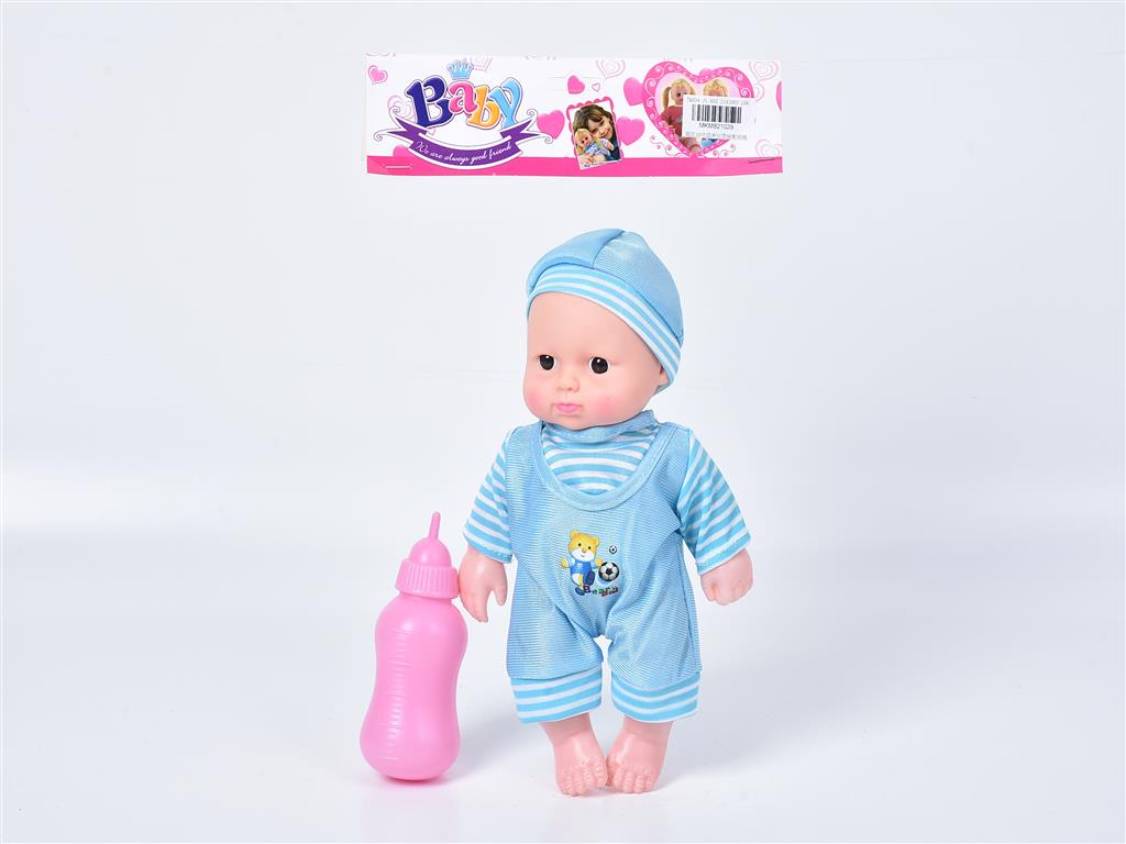 Κούκλα Μωρό 25cm Με Μπιμπερό & 4 Ήχους Διάφορα Χρώματα 13x24x5cm