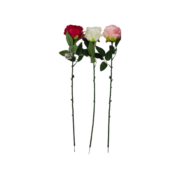 Λουλούδι Διακοσμητικό Τριαντάφυλλο Διάμ. 11cm Μήκος 60cm 3 Χρώματα