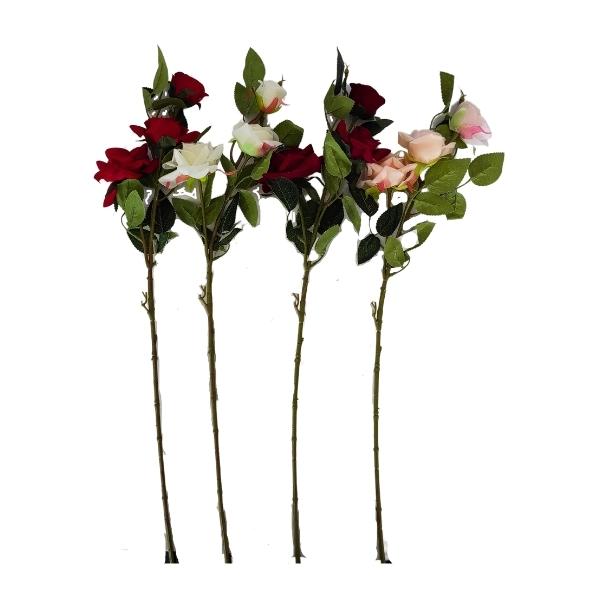 Λουλούδι Διακοσμητικό Τριαντάφυλλο Διάμ. 12cm Μήκος 79cm 4 Χρώματα