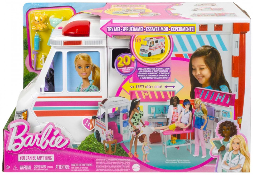 Mattel Barbie Κινητό Ιατρείο-Ασθενοφόρο (HKT79)