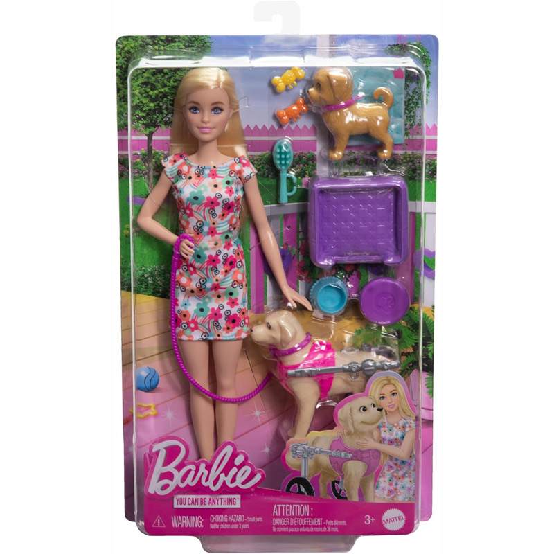 Mattel Barbie Κούκλα & Κουταβάκια Με Αναπηρικό Αμαξίδιο (HTK37)