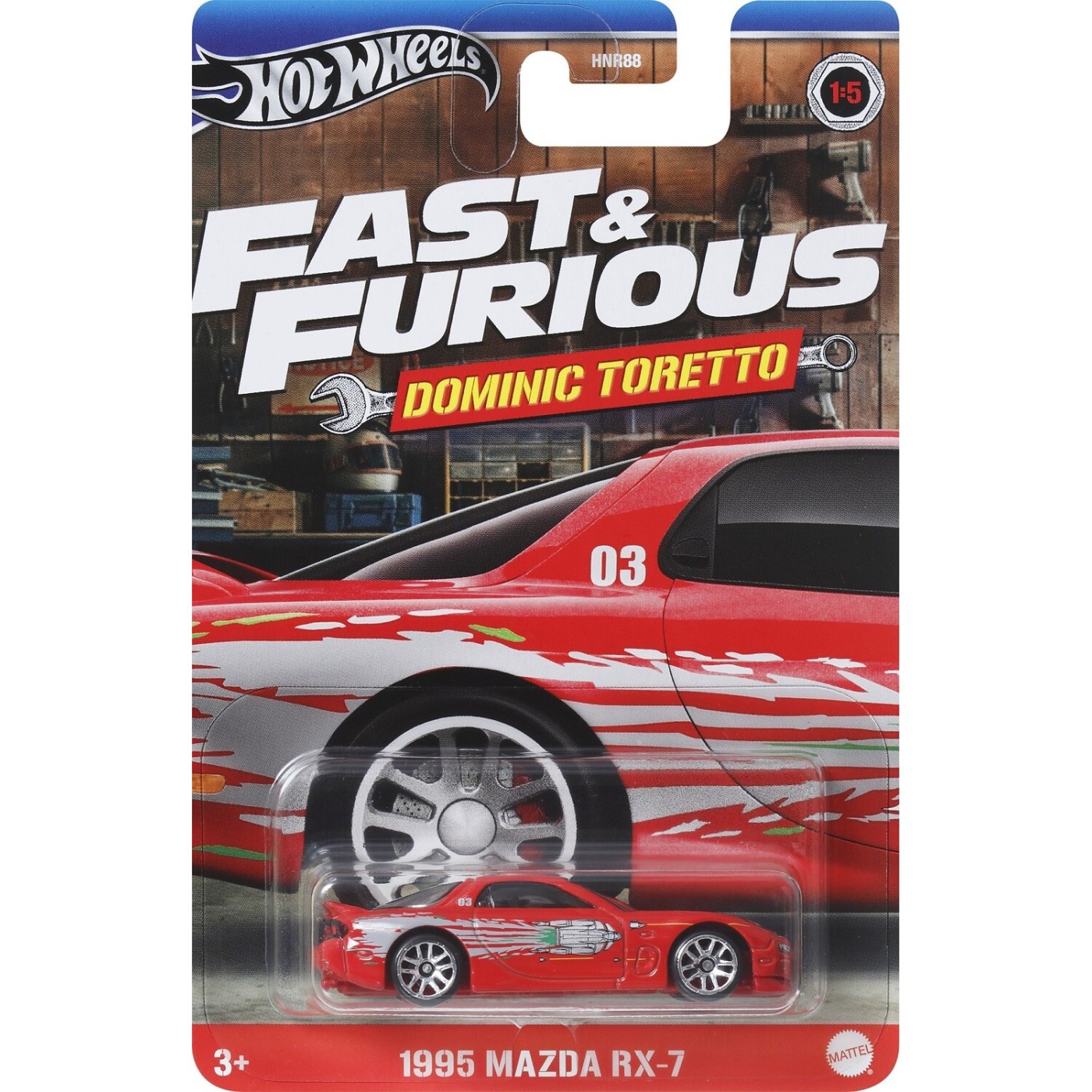 Mattel Hot Wheels Fast and Furious Dominic Toretto 1995 Mazda Rx-7 (HNR88/HRW46)
