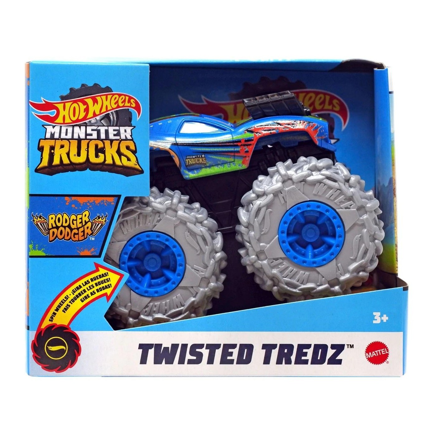 Mattel Hot Wheels Monster Trucks Twisted Tredz Rodger Dodger Vehicle (GVK37/GVK40)