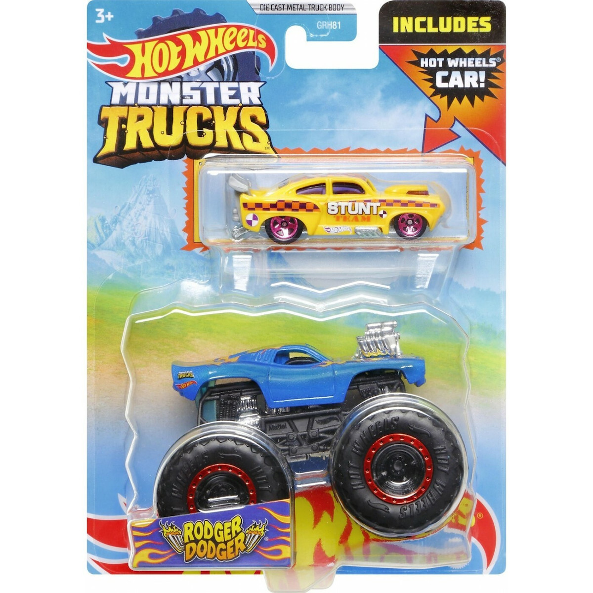 Mattel Hot Wheels Οχήματα Monster Trucks Χρωμοκεραυνοί Rodger Dodger (HGX06/HGX11)