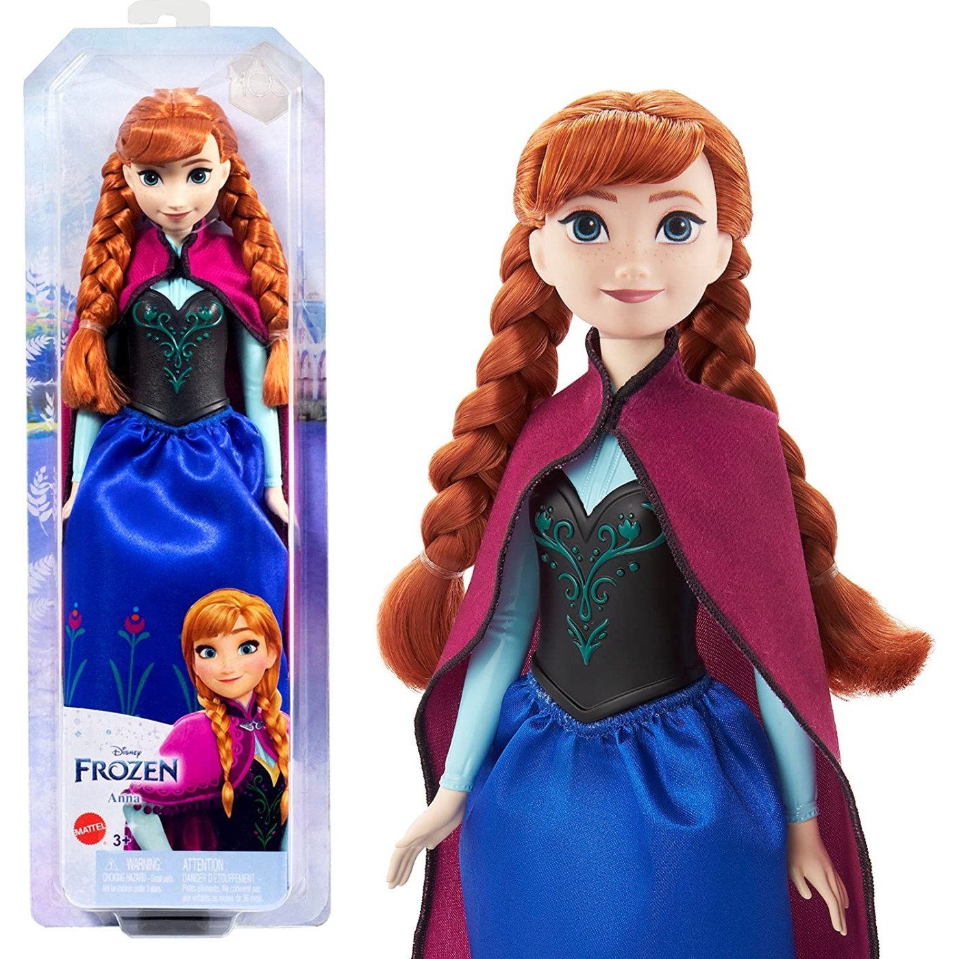 Mattel Κούκλα Frozen  Anna με Μπλέ Φούστα (HLW46/HLW49)