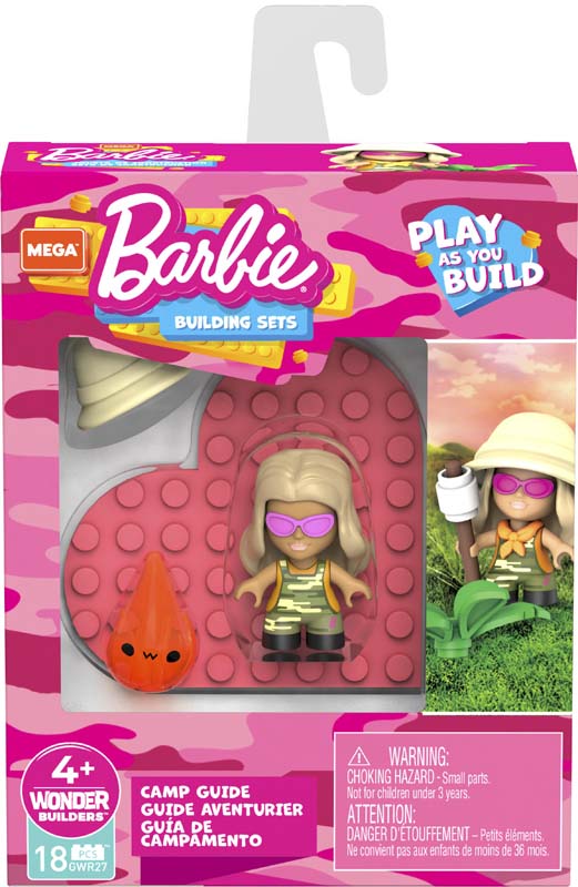 Mattel Mega Blocks Barbie Φιγούρες Με Αξεσουάρ - Οδηγός Κατασκήνωσης (GWR21/GWR27)