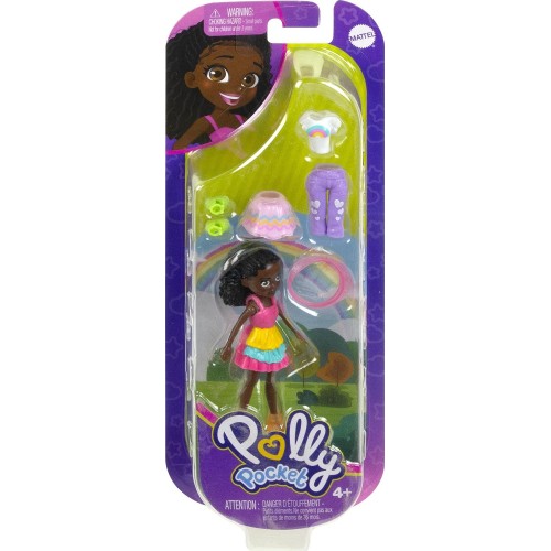 Mattel Polly Pocket Κούκλα Με 3 Σετ Μόδας Mini – Μαύρα Μαλλιά (HNF50/HKV84)