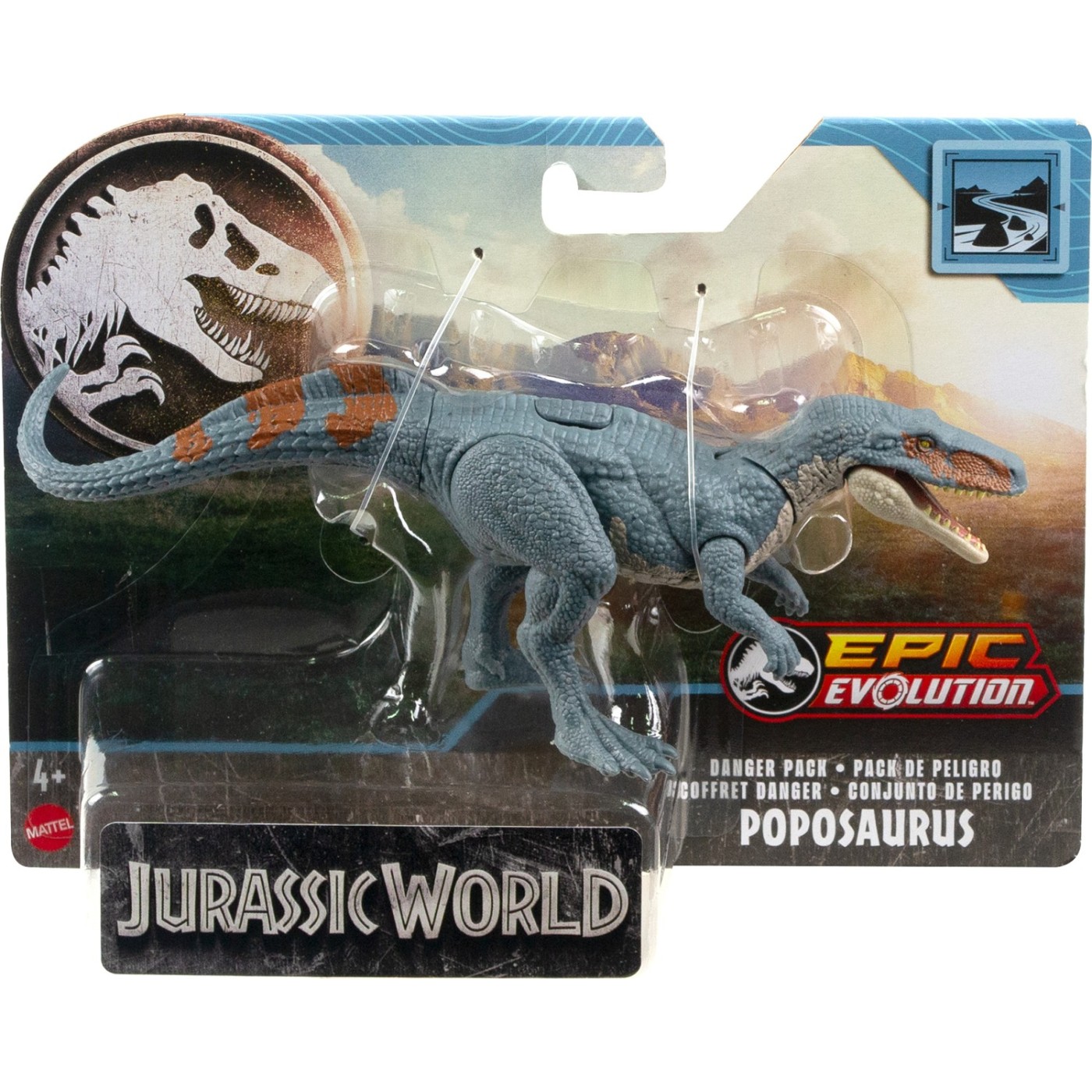 Mattel Βασικές Φιγούρες Δεινοσαύρων Jurassic World Danger Pack Poposaurus (HLN49/HTK49)