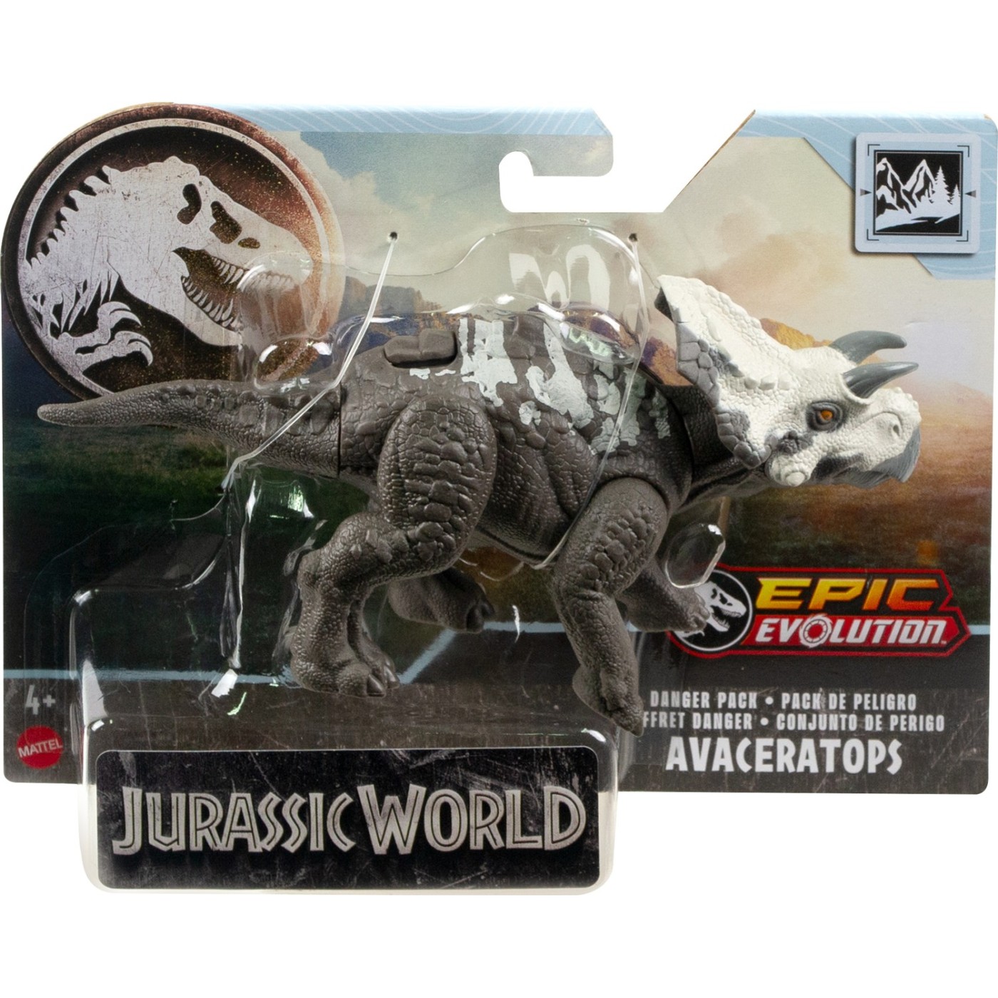 Mattel Βασικές Φιγούρες Δεινοσαύρων Jurassic World Danger Pack Avaceratops (HLN49/HTK51)