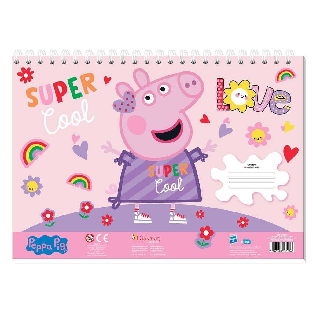 Μπλοκ Ζωγραφικής Peppa Pig 23×33 40 Φύλλων Με Αυτοκόλλητα Στένσιλ-2 Σχέδια (000482813)