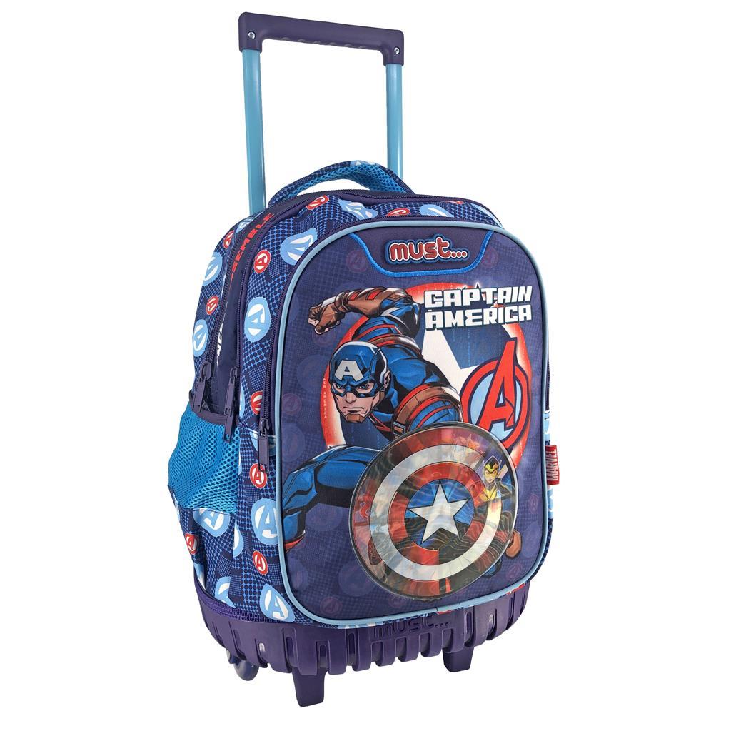 Must Σχολική Τσάντα Τρόλεϊ Δημοτικού Avengers Captain America 3 Θήκες (000506096)