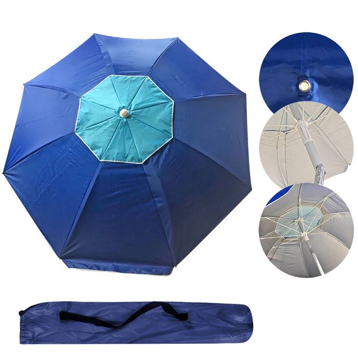 Ομπρέλα Παραλίας Alu-fiberglass 2m Με Επένδυση UV (42-2343)