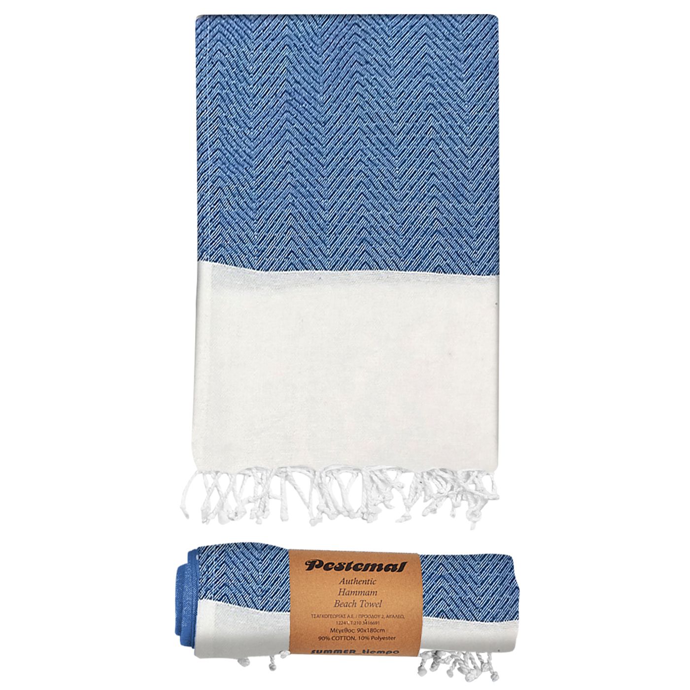 Πετσέτα Θαλάσσης Pestemal 280g 90x180cm Μπλε με Ρόμβους (42-2946-ΜΠΛΕ.ΣΚ)