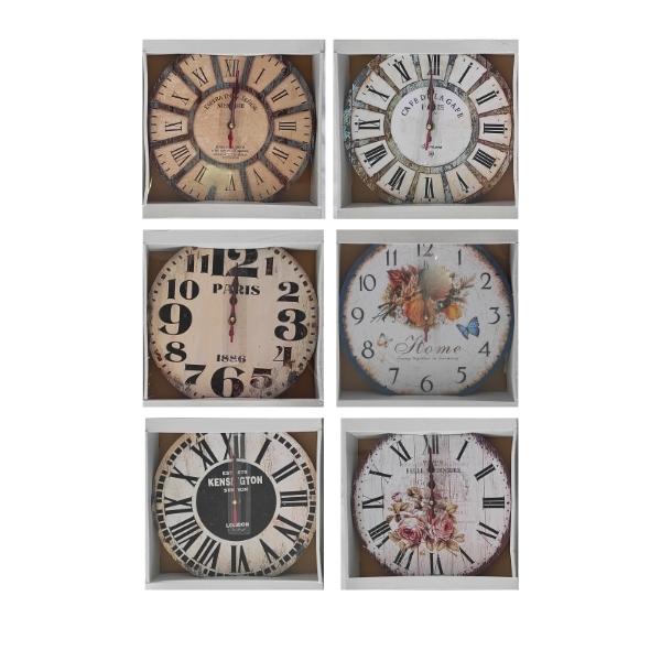 Ρολόι Τοίχου Στρογγυλό Διάφορα Σχέδια 30cm