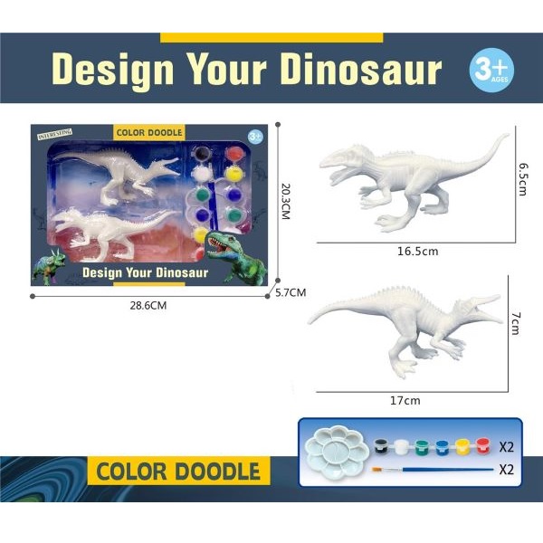 Σετ Ζωγραφικής Δεινόσαυροι Με Χρώματα Και Πινέλα 27x20x6cm