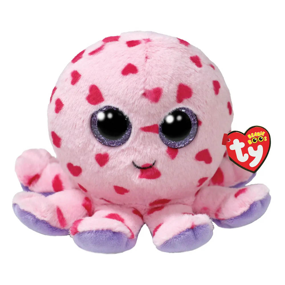 TY Beanie Boos Bubbles Χνουδωτό Χταπόδι Ροζ Με Καρδιές 15εκ. (1607-37342)